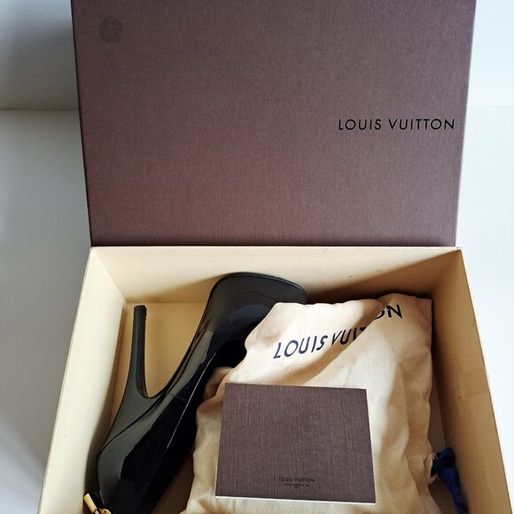 Louis Vuitton Black Leather Platform Oh Really! Peep Toe Pumps Size 36 - Picture 16 of 16